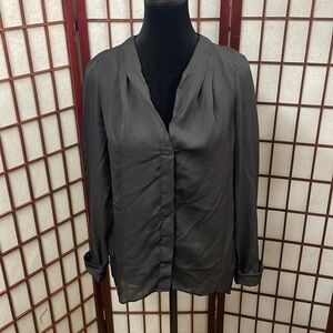 H&M Women Black Sheer Long Sleeve Top Size 2